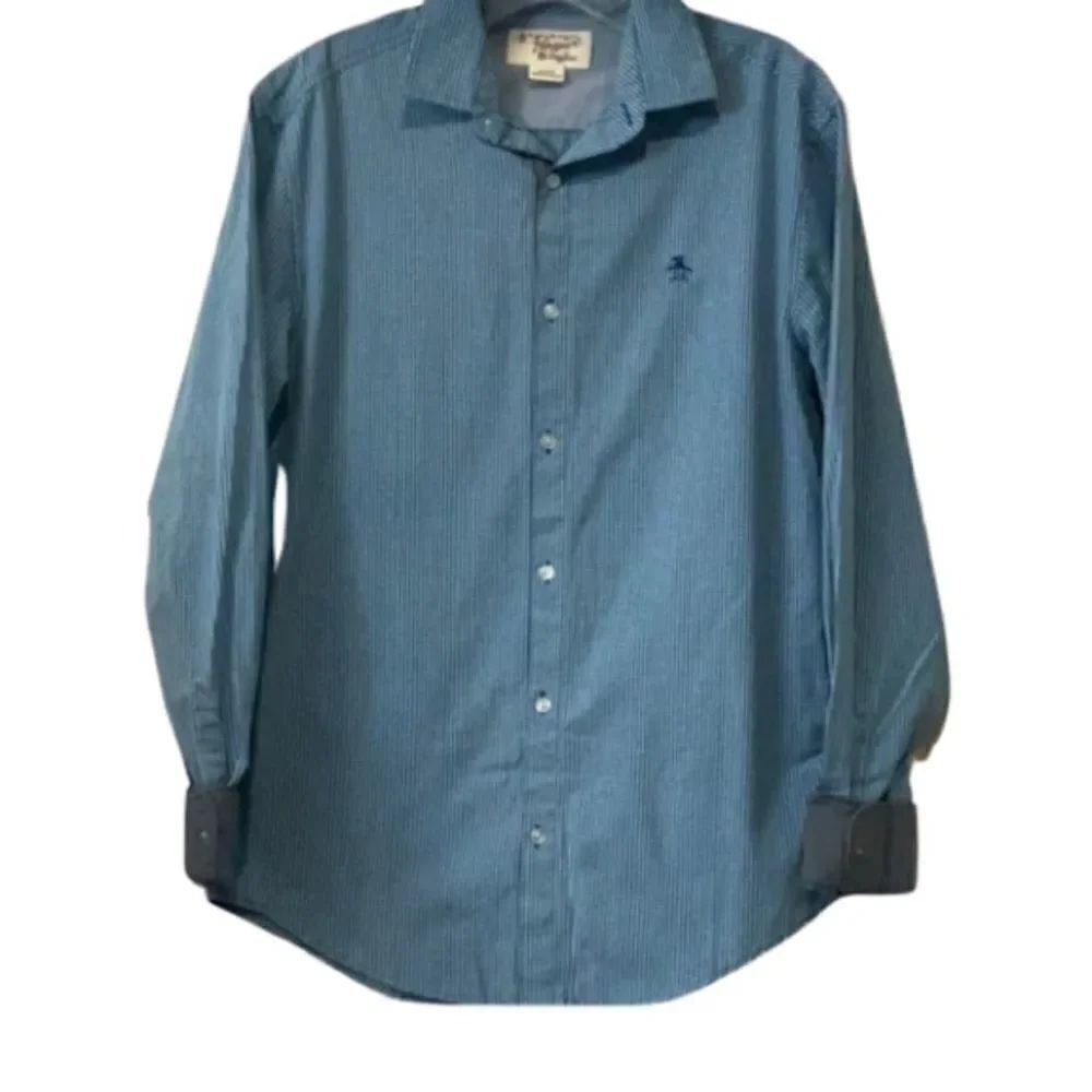 Men’s An Original penguin classic fit blue casual gingham dress shirt Small